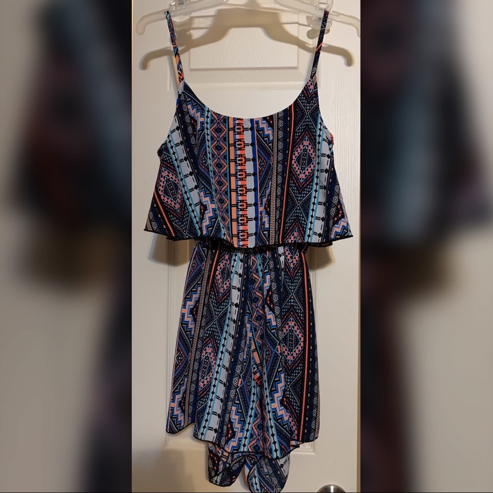 Super Cute Romper with Back Slit and Ruffles